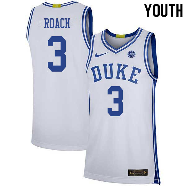 Youth #3 Jeremy Roach Duke Blue Devils College Basketball Jerseys Sale-White